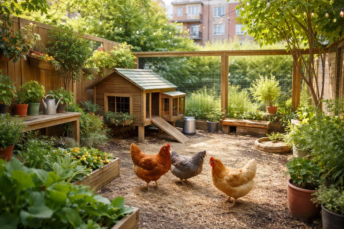 Comment aménager un espace extérieur pour des poules en ville